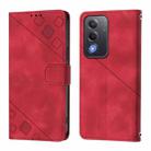 For OPPO A5 5G Global / A3 Pro 5G Global Skin-feel Embossed Leather Phone Case(Red) - 3