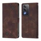 For OPPO A5 5G Global / A3 Pro 5G Global Skin-feel Embossed Leather Phone Case(Brown) - 3