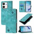 For OPPO A5x 4G Global / 5G Global Skin-feel Embossed Leather Phone Case(Green) - 1