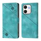 For OPPO A5x 4G Global / 5G Global Skin-feel Embossed Leather Phone Case(Green) - 2