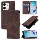 For OPPO A5x 4G Global / 5G Global Skin-feel Embossed Leather Phone Case(Brown) - 1