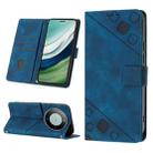 For Huawei Mate 60 Pro Skin-feel Embossed Leather Phone Case(Blue) - 1