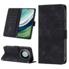 For Huawei Mate 60 Pro Skin-feel Embossed Leather Phone Case(Black) - 1