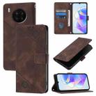 For Huawei Nova 8i Skin Feel Embossed Leather Phone Case(Brown) - 1