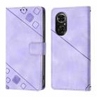 For Huawei Nova 9 SE Skin Feel Embossed Leather Phone Case(Light Purple) - 2