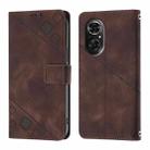 For Huawei Nova 9 SE Skin Feel Embossed Leather Phone Case(Brown) - 2