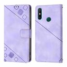 For Huawei Enjoy 20 SE / P smart 2021 / Y7a Skin Feel Embossed Leather Phone Case(Light Purple) - 2