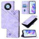 For Huawei Enjoy 50 Pro / Nova Y90 Skin Feel Embossed Leather Phone Case(Light Purple) - 1