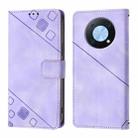 For Huawei Enjoy 50 Pro / Nova Y90 Skin Feel Embossed Leather Phone Case(Light Purple) - 2