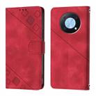 For Huawei Enjoy 50 Pro / Nova Y90 Skin Feel Embossed Leather Phone Case(Red) - 2