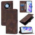 For Huawei Enjoy 50 Pro / Nova Y90 Skin Feel Embossed Leather Phone Case(Brown) - 1