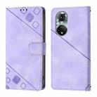 For Huawei Nova 9 Skin Feel Embossed Leather Phone Case(Light Purple) - 2