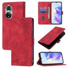 For Huawei Nova 9 Skin Feel Embossed Leather Phone Case(Red) - 1