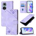 For Huawei Nova 9 Pro Skin Feel Embossed Leather Phone Case(Light Purple) - 1