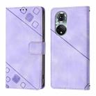 For Huawei Nova 9 Pro Skin Feel Embossed Leather Phone Case(Light Purple) - 2