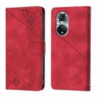 For Huawei Nova 9 Pro Skin Feel Embossed Leather Phone Case(Red) - 2