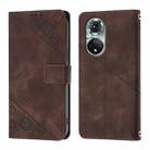 For Huawei Nova 9 Pro Skin Feel Embossed Leather Phone Case(Brown) - 2