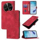 For Huawei Nova 12i Global Skin Feel Embossed Leather Phone Case(Red) - 1