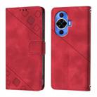 For Huawei Nova 12s Global Skin Feel Embossed Leather Phone Case(Red) - 2