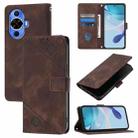 For Huawei Nova 12s Global Skin Feel Embossed Leather Phone Case(Brown) - 1