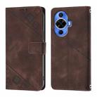 For Huawei Nova 12s Global Skin Feel Embossed Leather Phone Case(Brown) - 2