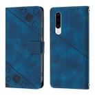 For Huawei P30 Skin Feel Embossed Leather Phone Case(Blue) - 2