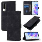 For Huawei P30 Skin Feel Embossed Leather Phone Case(Black) - 1