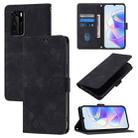 For Huawei P40 Skin Feel Embossed Leather Phone Case(Black) - 1