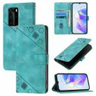 For Huawei P40 Pro Skin Feel Embossed Leather Phone Case(Green) - 1