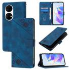 For Huawei P50 Skin Feel Embossed Leather Phone Case(Blue) - 1