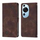 For Huawei P60 Art Skin Feel Embossed Leather Phone Case(Brown) - 2