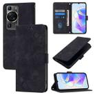 For Huawei P60 / P60 Pro Skin Feel Embossed Leather Phone Case(Black) - 1