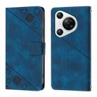 For Huawei Pura 70 Skin Feel Embossed Leather Phone Case(Blue) - 2