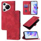 For Huawei Pura 70 Skin Feel Embossed Leather Phone Case(Red) - 1