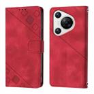 For Huawei Pura 70 Skin Feel Embossed Leather Phone Case(Red) - 2