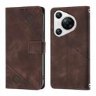 For Huawei Pura 70 Skin Feel Embossed Leather Phone Case(Brown) - 2