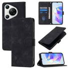 For Huawei Pura 70 Skin Feel Embossed Leather Phone Case(Black) - 1