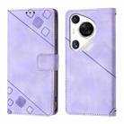 For Huawei Pura 70 Pro Skin Feel Embossed Leather Phone Case(Light Purple) - 2