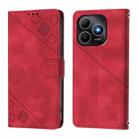 For Huawei Enjoy 80s 4G Skin Feel Embossed Leather Phone Case(Red) - 3