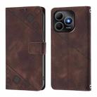 For Huawei Enjoy 80s 4G Skin Feel Embossed Leather Phone Case(Brown) - 3