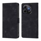 For Huawei Enjoy 80s 4G Skin Feel Embossed Leather Phone Case(Black) - 3
