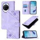 For Huawei nova 14 Pro 5G Skin Feel Embossed Leather Phone Case(Light Purple) - 1