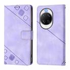 For Huawei nova 14 Pro 5G Skin Feel Embossed Leather Phone Case(Light Purple) - 3