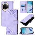 For Huawei nova 14 5G Skin Feel Embossed Leather Phone Case(Light Purple) - 1