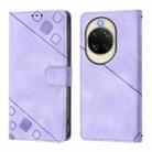For Huawei nova 14 5G Skin Feel Embossed Leather Phone Case(Light Purple) - 3