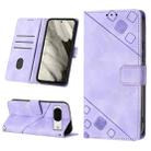 For Google Pixel 8 Skin-feel Embossed Leather Phone Case(Light Purple) - 1