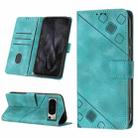 For Google Pixel 8 Pro Skin-feel Embossed Leather Phone Case(Green) - 1