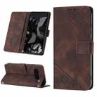 For Google Pixel 9 Pro Skin-feel Embossed Leather Phone Case(Brown) - 1