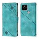 For Google Pixel 5 Skin-feel Embossed Leather Phone Case(Green) - 2