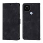 For Google Pixel 5 XL / Pixel 4a 5G Skin-feel Embossed Leather Phone Case(Black) - 2